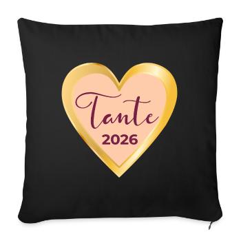 Tante 2026 Baby Herz - Sofakissenbezug 45 x 45 cm - Schwarz - Vorne