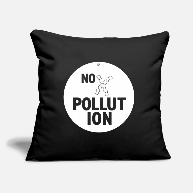 PAS DE POLLUTION Housse de coussin décorative 45 x 45 cm
