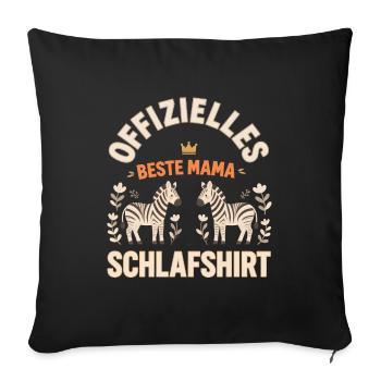 Meilleur cadeau de nuit maman zèbre Morning Grouch - Housse de coussin décorative 45 x 45 cm - noir - Devant
