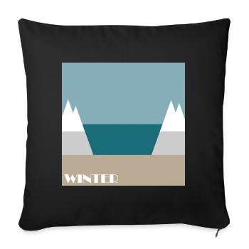 Winter - Sofa pillowcase 17,3'' x 17,3'' (45 x 45 cm) - black - Front