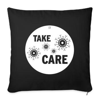 TAKE CARE - Sofa pillowcase 17,3'' x 17,3'' (45 x 45 cm) - black - Front