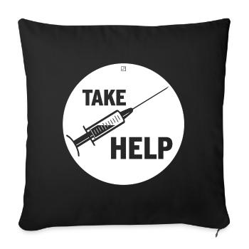 TAKE HELP - Sofakissenbezug 45 x 45 cm - Schwarz - Vorne