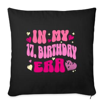 In My 17th Birthday Era Retro Heart Design - Sofa pillowcase 17,3'' x 17,3'' (45 x 45 cm) - black - Front