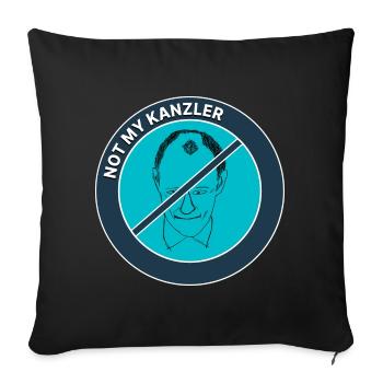 Not My Chancellor – Political Satire - Sofa pillowcase 17,3'' x 17,3'' (45 x 45 cm) - black - Front