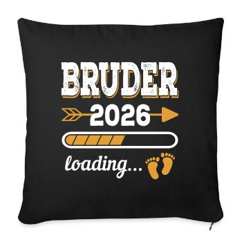 Brother 2026 Loading Siblings-to-be Gift - Sofa pillowcase 17,3'' x 17,3'' (45 x 45 cm) - black - Front