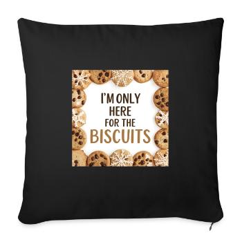 Only Here for the Biscuits - Housse de coussin décorative 45 x 45 cm - noir - Devant