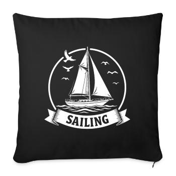 Sailing Sailboat Maritim Sport - Sofa pillowcase 17,3'' x 17,3'' (45 x 45 cm) - black - Front