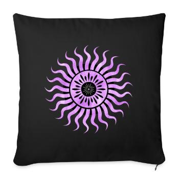 Dreamy Purple Sun - Sofa pillowcase 17,3'' x 17,3'' (45 x 45 cm) - black - Front
