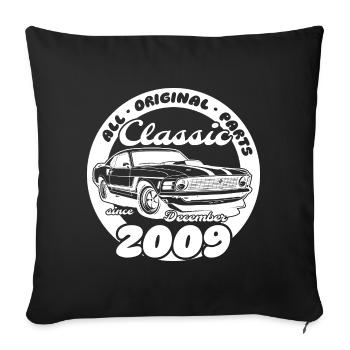16. Geburtstag - Klassiker Musclecar 12/2009 - Sofakissenbezug 45 x 45 cm - Schwarz - Vorne