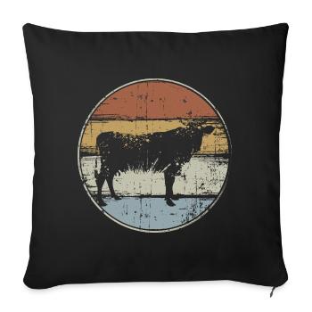 Vintage Kuh - Sofakissenbezug 45 x 45 cm - Schwarz - Vorne