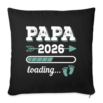 Dad 2026 Loading Father-to-be Gift Idea - Sofa pillowcase 17,3'' x 17,3'' (45 x 45 cm) - black - Front