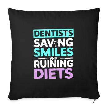 Conception de la santé bucco-dentaire du cabinet dentaire - Housse de coussin décorative 45 x 45 cm - noir - Devant