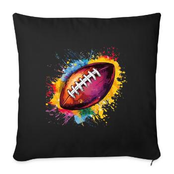 Football - Sofa pillowcase 17,3'' x 17,3'' (45 x 45 cm) - black - Front