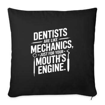 Conception de la santé bucco-dentaire du cabinet dentaire - Housse de coussin décorative 45 x 45 cm - noir - Devant