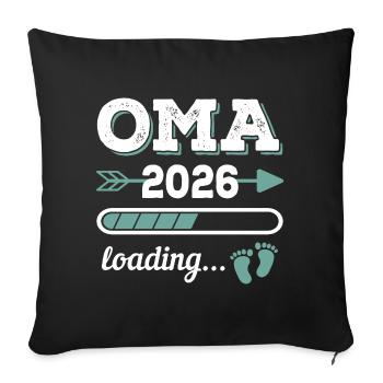 Oma 2026 Loading Werdende Großmutter Geschenkidee - Sofakissenbezug 45 x 45 cm - Schwarz - Vorne