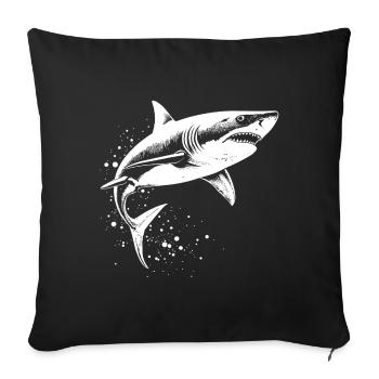 requin prédateur prédateur de l’océan - Housse de coussin décorative 45 x 45 cm - noir - Devant