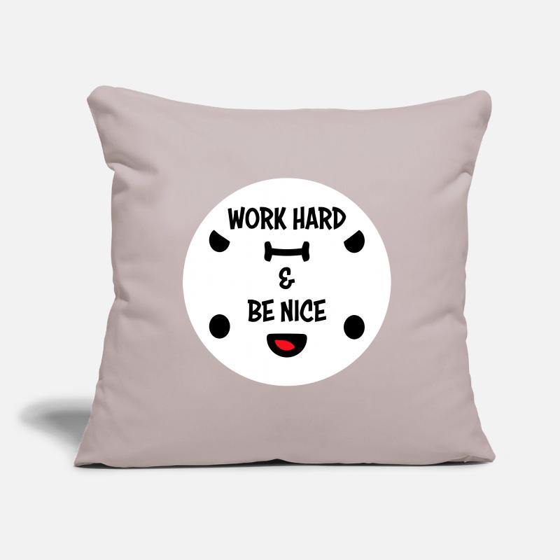 Work Hard Be Nice Motivation Positiver Geist Zitat Housse de coussin décorative 45 x 45 cm
