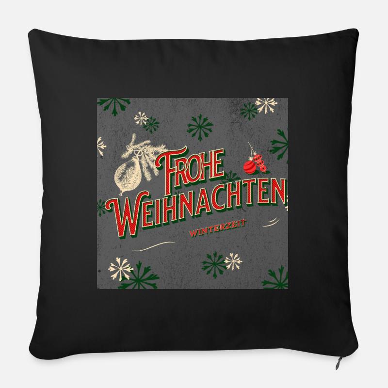 Frohe Weihnachten - Sofakissenbezug 45 x 45 cm - Schwarz