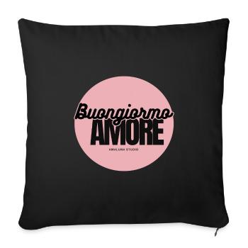 Buongiorno Amore Pink Circle - Sofakissenbezug 45 x 45 cm - Schwarz - Vorne