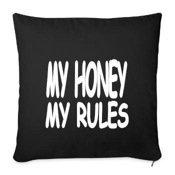 Miel - Housse de coussin décorative 45 x 45 cm - noir - Devant