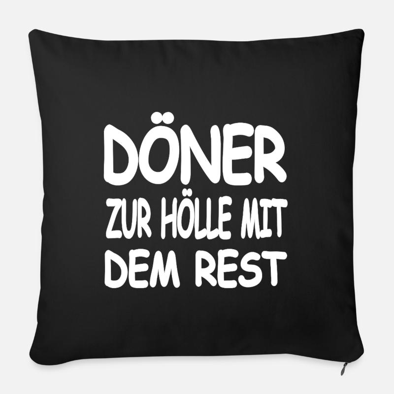 Döner - Sofakissenbezug 45 x 45 cm - Schwarz