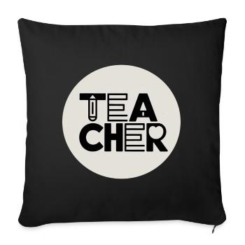 Teacher design with pencil typography - Sofa pillowcase 17,3'' x 17,3'' (45 x 45 cm) - black - Front