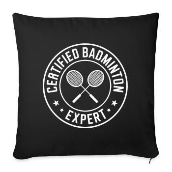 Badminton Badminton Cadeau pour joueur de badminton - Housse de coussin décorative 45 x 45 cm - noir - Devant