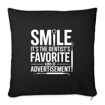Gear Driven Smile Dental Specialist  - Sofa pillowcase 17,3'' x 17,3'' (45 x 45 cm) - black - Front
