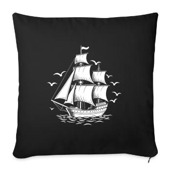 Sailing Sailing Ship Maritim Ahoy - Sofa pillowcase 17,3'' x 17,3'' (45 x 45 cm) - black - Front
