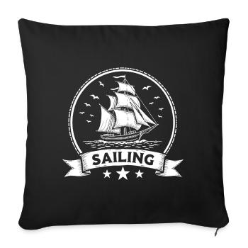 Sailing Sailing Ship Maritim Ahoy - Sofa pillowcase 17,3'' x 17,3'' (45 x 45 cm) - black - Front