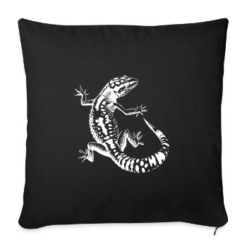 Black and White Lizard Silhouette Leopard Gecko - Sofa pillowcase 17,3'' x 17,3'' (45 x 45 cm) - black - Front