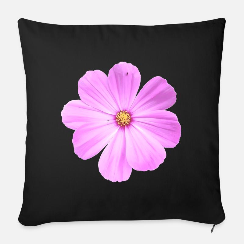Blume - Sofakissenbezug 45 x 45 cm - Schwarz