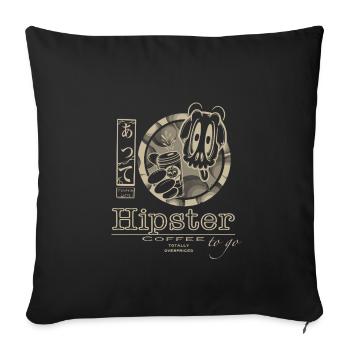 Café hipster à emporter - Housse de coussin décorative 45 x 45 cm - noir - Devant