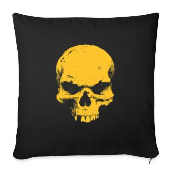 Contraste crâne jaune - Housse de coussin décorative 45 x 45 cm - noir - Devant