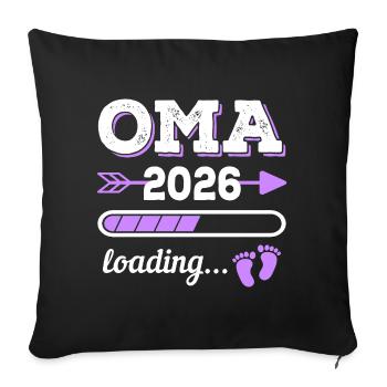 Oma 2026 Loading Schwangerschaft Geschenkidee - Sofakissenbezug 45 x 45 cm - Schwarz - Vorne