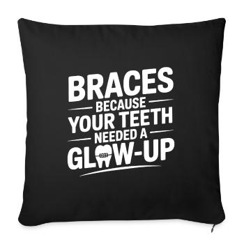 Cabinet d’orthodontiste Straight Smile Art - Housse de coussin décorative 45 x 45 cm - noir - Devant