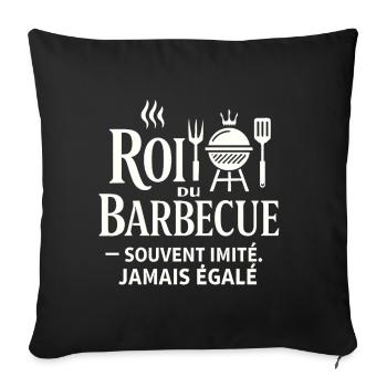 Roi du Barbecue Jamais Égalé - Housse de coussin décorative 45 x 45 cm - noir - Devant