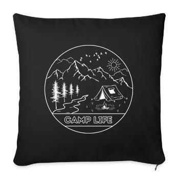 Camp Life - Sofa pillowcase 17,3'' x 17,3'' (45 x 45 cm) - black - Front