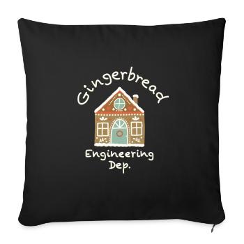 Drôle d’imprimé de Noël. Maison en pain d’épices Cuisson. - Housse de coussin décorative 45 x 45 cm - noir - Devant