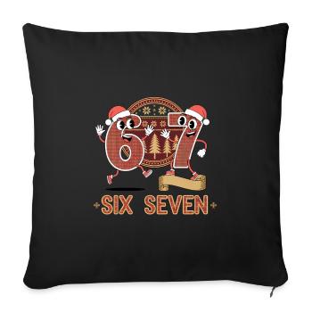 67 Six Seven 6-7 - Funny Italian Christmas - Sofa pillowcase 17,3'' x 17,3'' (45 x 45 cm) - black - Front