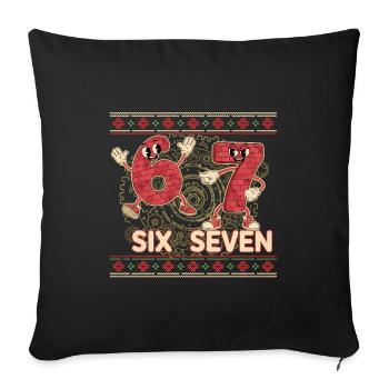 6 7 Six Seven Memes – Aura Points Christmas - Sofa pillowcase 17,3'' x 17,3'' (45 x 45 cm) - black - Front