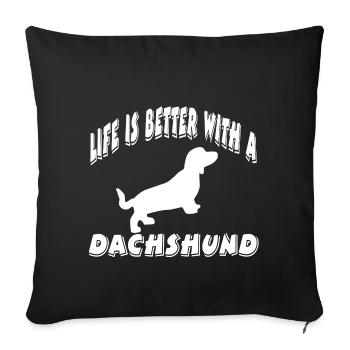 Dachshund - Sofa pillowcase 17,3'' x 17,3'' (45 x 45 cm) - black - Front