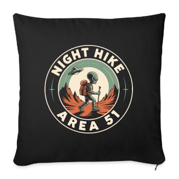 Funny Area 51 Alien UFO Hike Hiking - Sofa pillowcase 17,3'' x 17,3'' (45 x 45 cm) - black - Front