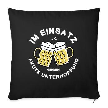In Action Against Underhopping Beer Saying Funny - Sofa pillowcase 17,3'' x 17,3'' (45 x 45 cm) - black - Front