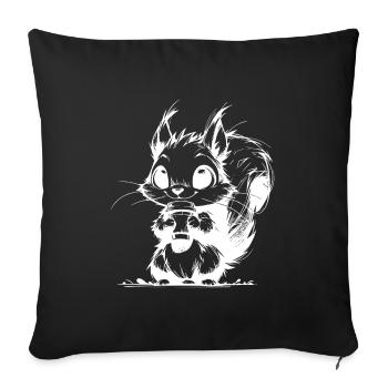 Habitants de la forêt avec du café à la lisière de la forêt « Kaffeeklatsch » - Housse de coussin décorative 45 x 45 cm - noir - Devant
