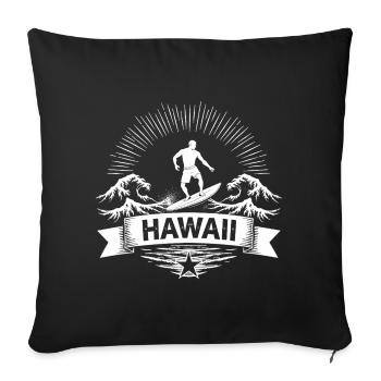 Hawaii Surfer Surfer on Pacific Wave - Sofa pillowcase 17,3'' x 17,3'' (45 x 45 cm) - black - Front