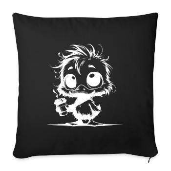 Duck in Survival Mode Caffeine Coma Mug - Sofa pillowcase 17,3'' x 17,3'' (45 x 45 cm) - black - Front