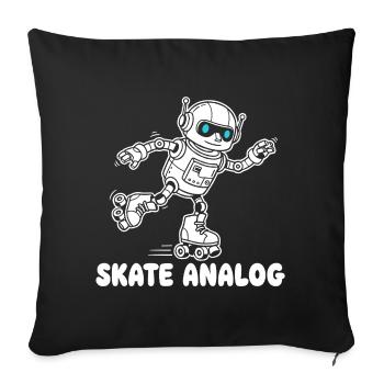 Roboter Skate Analog - Sofakissenbezug 45 x 45 cm - Schwarz - Vorne