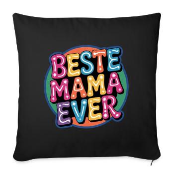 Meilleure maman de tous les temps - Art de maman colorée - Housse de coussin décorative 45 x 45 cm - noir - Devant