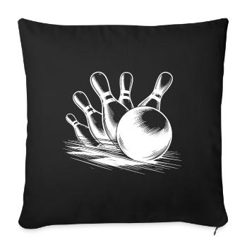 Boule de bowling magique en route pour la victoire - Housse de coussin décorative 45 x 45 cm - noir - Devant